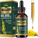 Organic Mullein Drops for Lungs, Mullein Leaf Tincture Support Lung Cleanse, Natural Supplement Liquid Extract for Lung Detox and Respiratory Health, Vegan, 2 fl oz