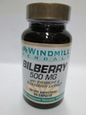 风车Bilberry 500 Mg Capsules 支持正常视野 - 60 Ea