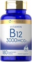 Carlyle B12 维生素 3000 mcg + 180 片 + 蔬菜 补充 → 非 GMO & Gluten Free