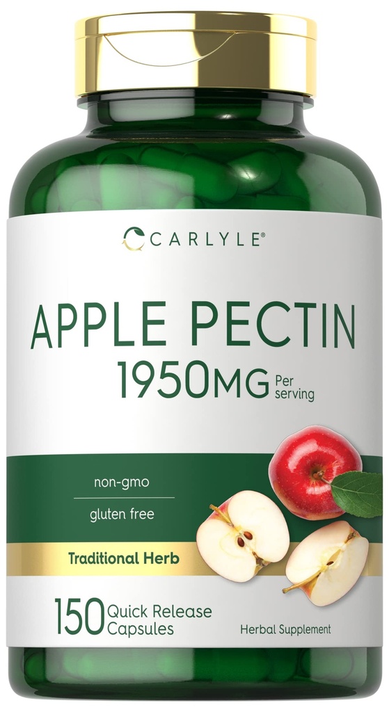 Carlyle Apple Pectin Capsules 1950mg 150 Pills 非GMO & Gluten 免费草药补充剂