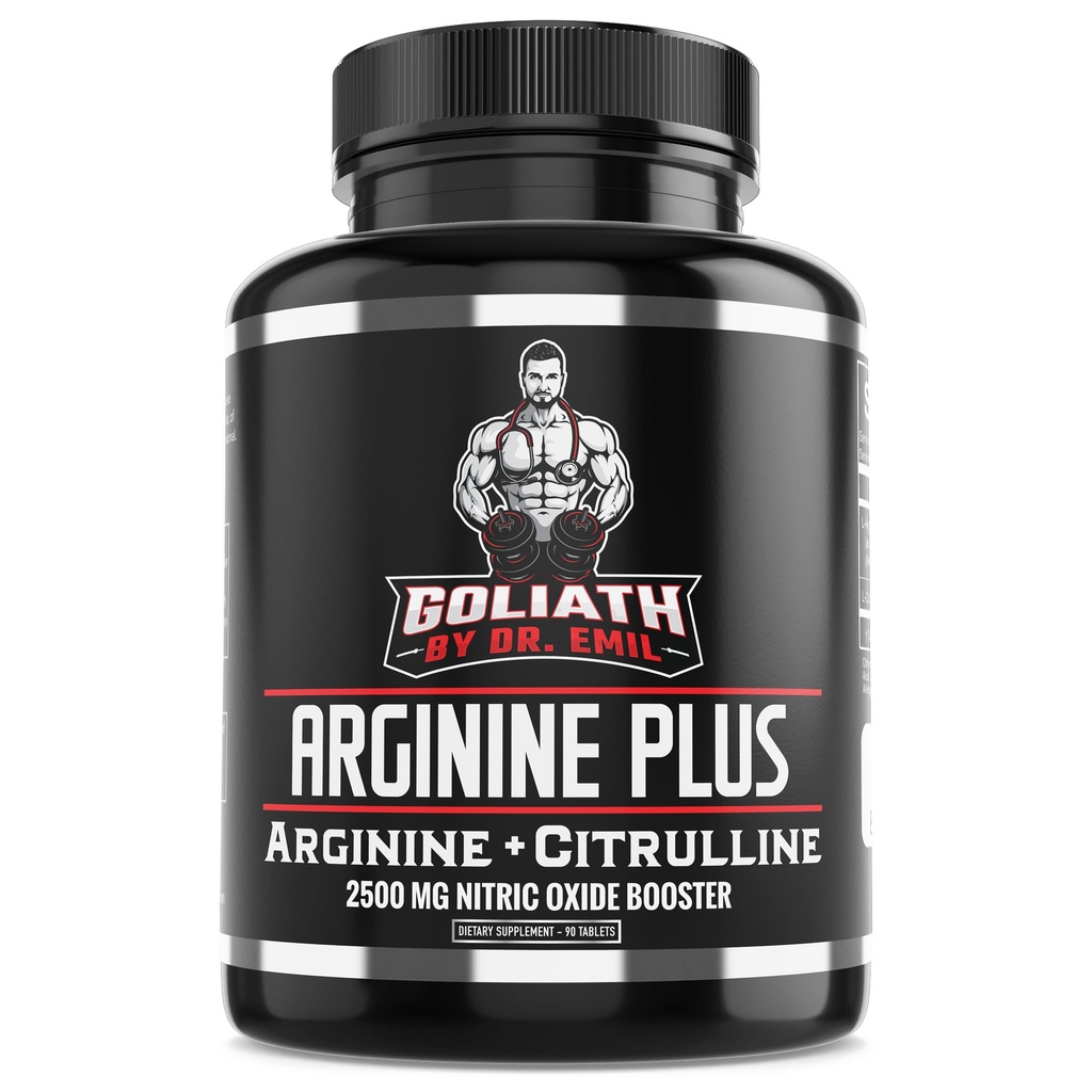 Dr. Emil's ARGININE Plus - L Arginine + L Citrulline - 2500 MG High Dose NO Booster Tablets - Nitric Oxide Supplement for Vascularity and Heart Health (Arginine AAKG and Citrulline Malate 2:1)