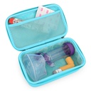 CASEMATIX Asthma Inhaler 旅行适合Asthma Inhaler 宇航员案例,带有面具、Inhaler 持有器和与Spacer 用于Inhaler的其他附属物,仅包括 Turquise Asthma 案例