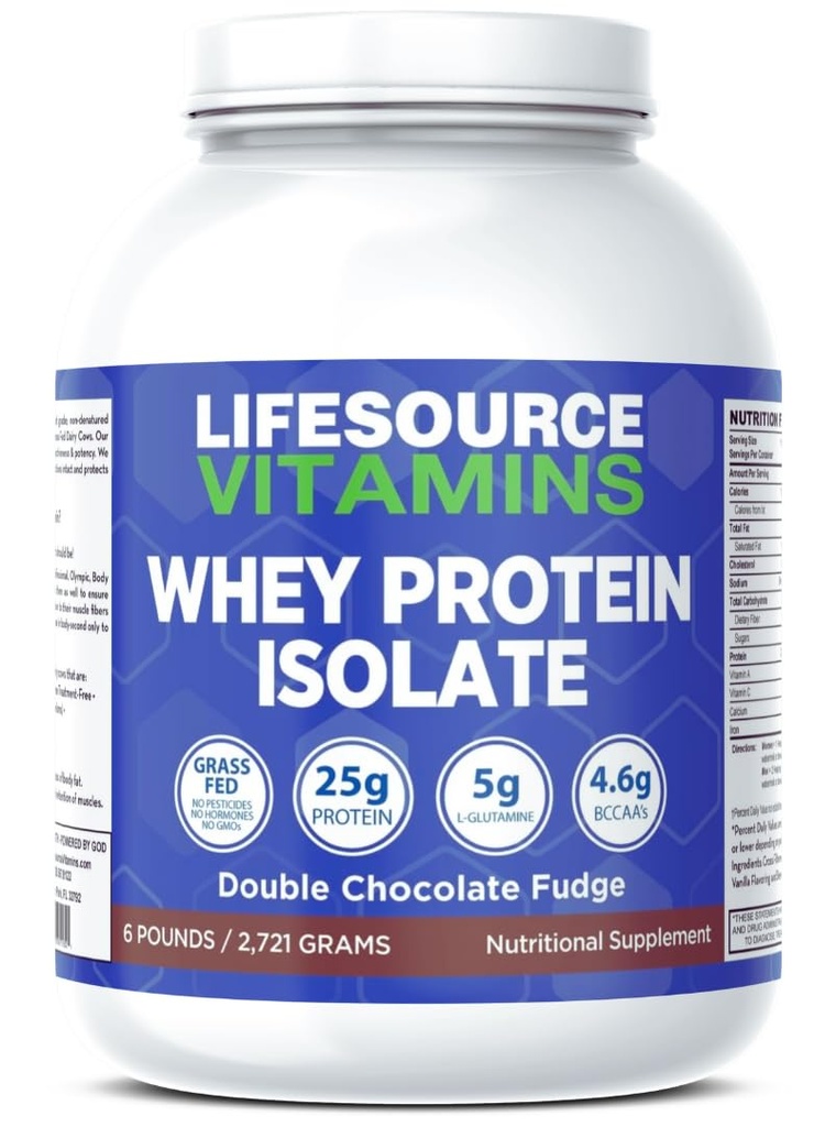 生活来源 维生素 6 lb - 美国奶牛草 美联储 Whey 蛋白质隔离剂 - 双巧克力糖糖 / Stevia