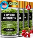 二氢硼烷补充剂 - Dehydro Berberine补充剂 - 超级硼烷补充剂,配有锡兰肉桂和R Alpha Lipoic Acid & Apigenin - Hydroberine 480盖(4包)