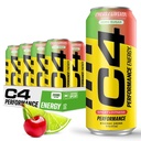 C4 原始无糖能源饮料 16oz (12包) QQ Cherry Limeade + 工作前性能饮料 无人工颜色或戴斯