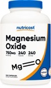 氧化镁(Nutricost) 750mg, 240 capsules - 420mg of Magnesium, Non-GMO, Gluten Free