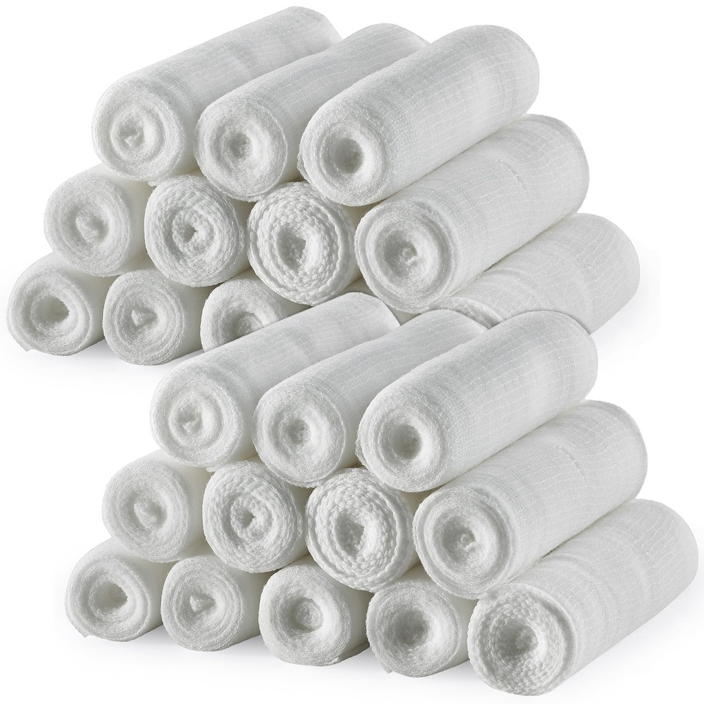 MeDca Gauze Bandage Rolls - 24 Pack, 3- Inch x 4.1 (英语). 场、医科级高泽和穿伤服和急救箱伸展带