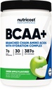 营养成本 BCAA + 水化粉(绿色苹果) 30 服务 - 带水化复合物的分支链氨酸 - 无糖,非GMO
