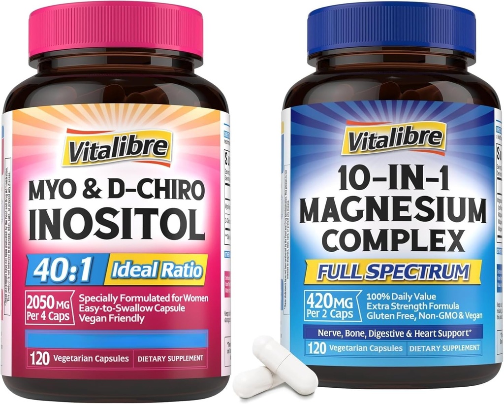 Inositol 补充 120 Capsules & 10 在 1 镁综合体 120 Capsules