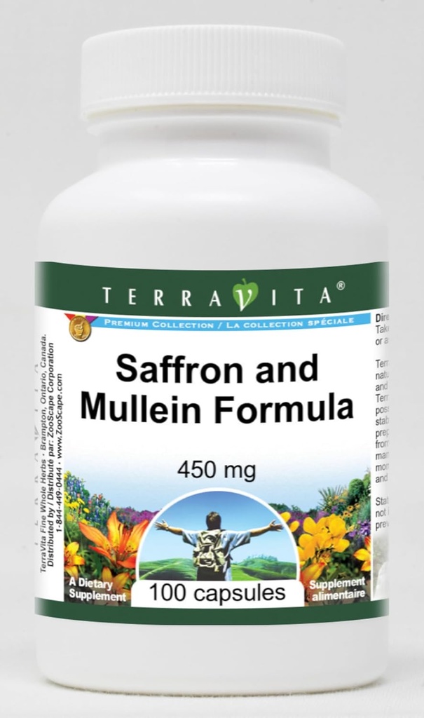 Saffron和Mullein公式 - 450 mg(100 Capsules, ZIN: 513981) - 3 Pack