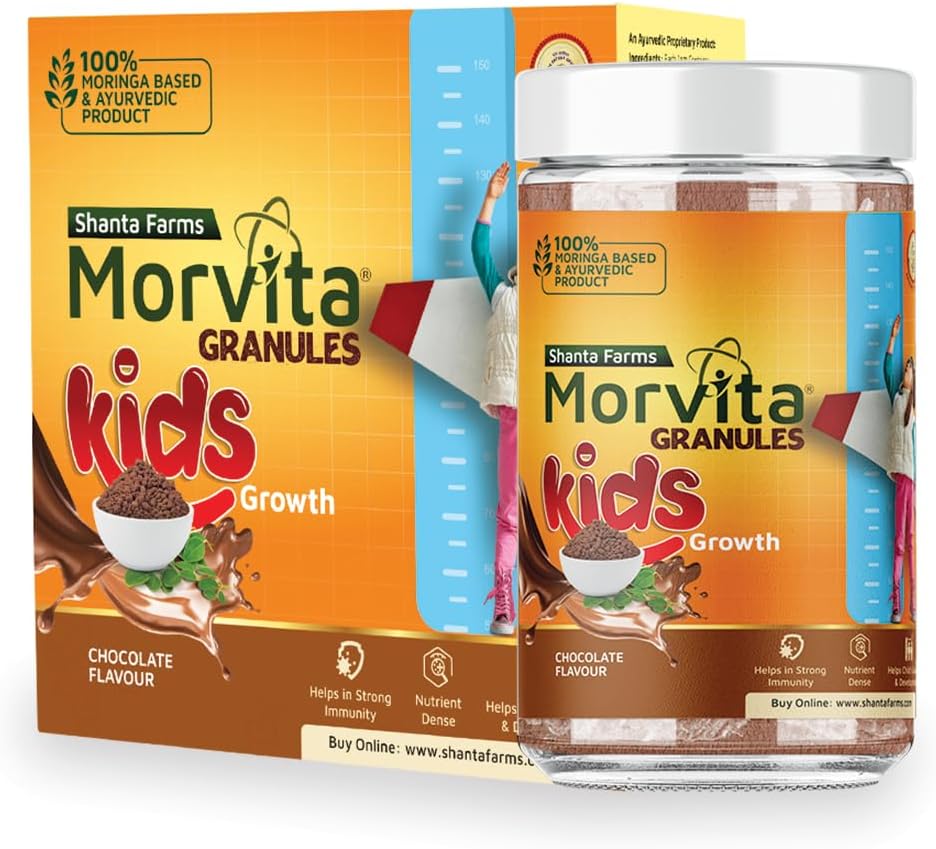 Moringa Oleifera Powder for Kids - 纯超级食品巧克力火焰能源补充品(14.10 Oz),免疫支持和营养-里奇健康促进剂 - Vegan, Non-GMO, Gluten-Free