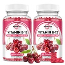 维生素B12 Gummys - 5000 mcg 甲基Cobalamin with Iron, Vitamin C, D3 & Folate, 能量支持和代谢, Immune, B-12 复杂的男女厨艺补充, 120 Count, 2 Pack
