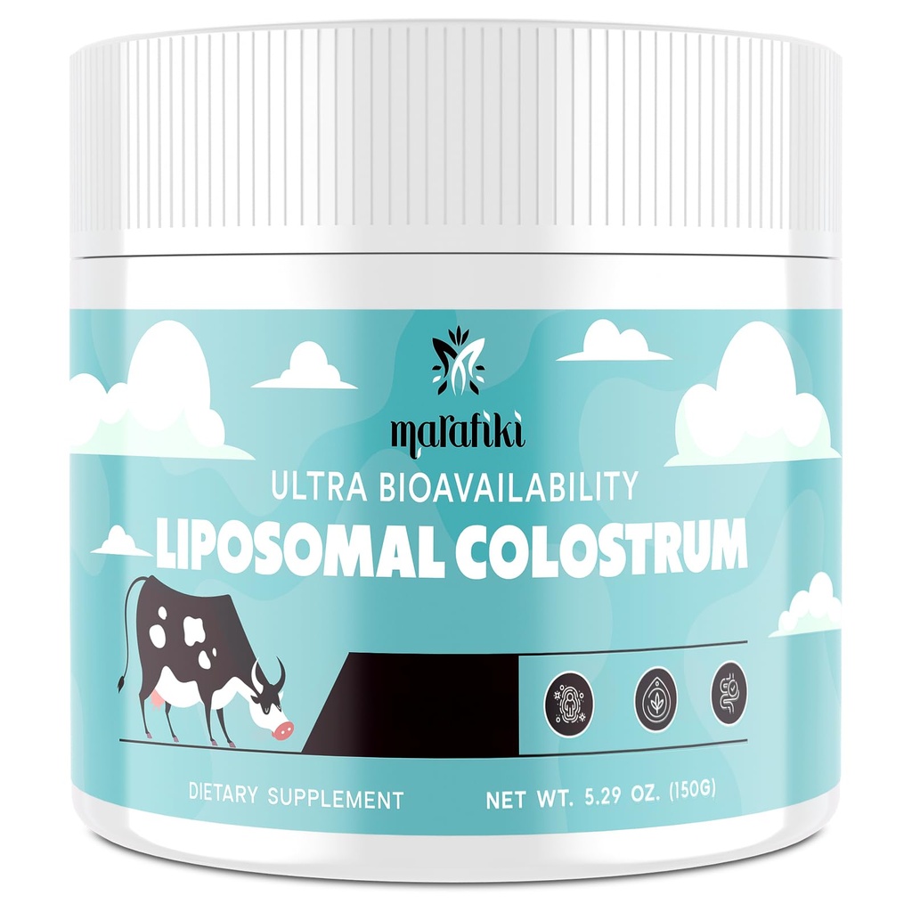 Marafiki Liposomal Bovine Colostrum 补编 - 草药 Colostrum 粉末 - 生物利用率高,易混合(60种服务)