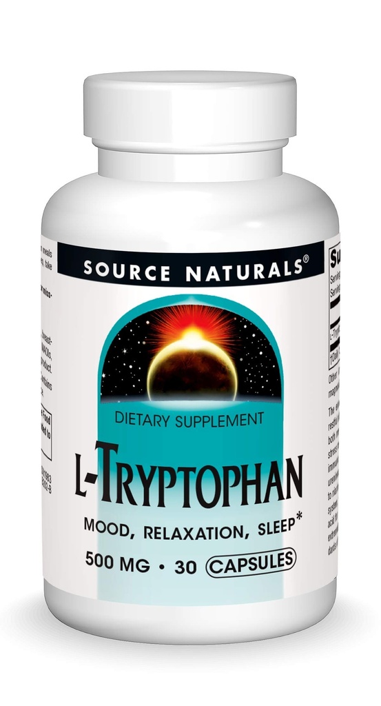 资料来源:Naturals L-Tryptophan,用于Mood、放松和睡眠*,500毫克 - 30卡普勒