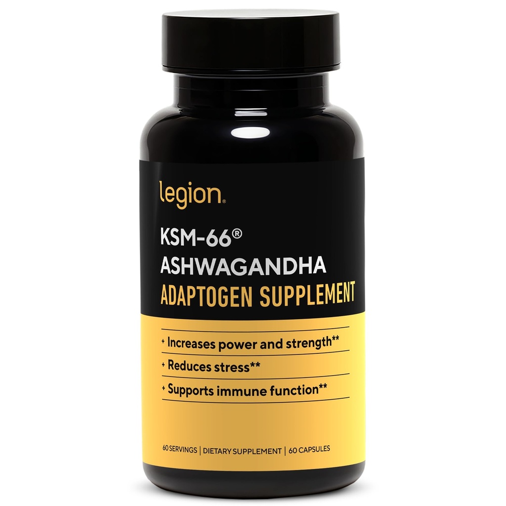LEGION KSM-66 → Ashwagandha 根提取器 - Ashwagandha 根粉补充剂 改善你的摩擦,睡眠和运动性能 - 超强 Ashwagandha 根提取器(60架)