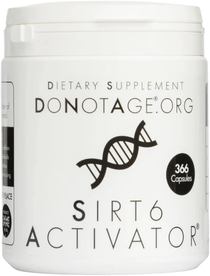 不使用年龄SIRT6 激活器 → 366 Capsules - 全自然海藻衍生物用于DNA修复、Telomere保护、基因组稳定性和减少炎症