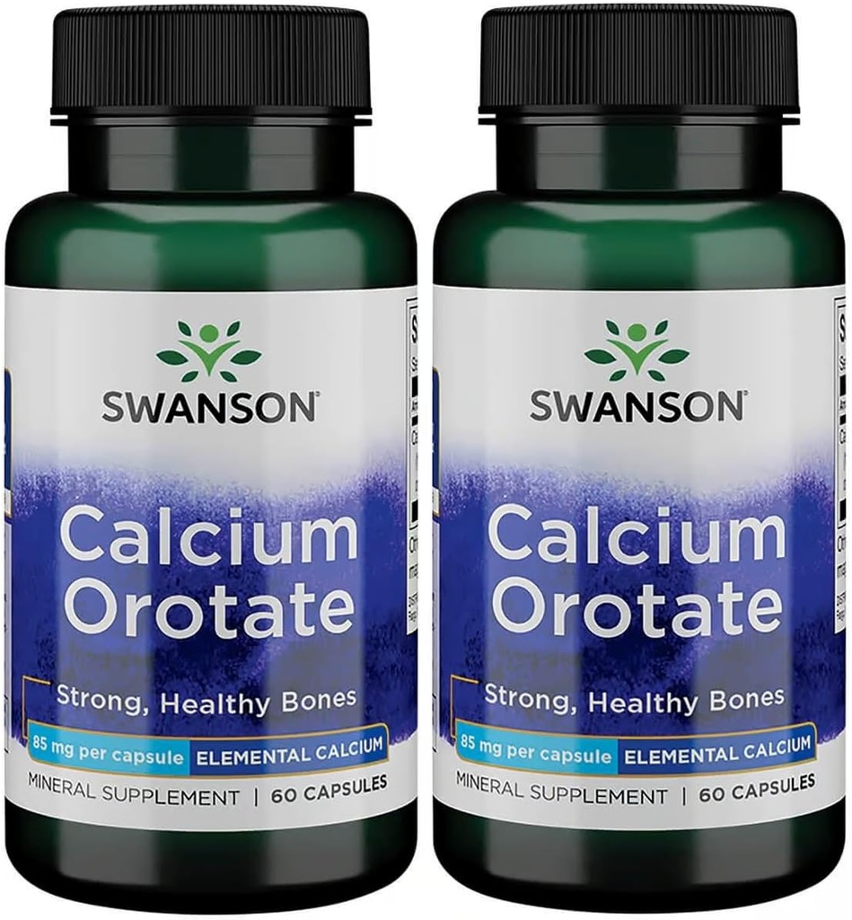 Swanson Orotate钙 85 mg 60 Caps 2 包装