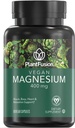 植物融合 维冈镁 400 mg 饮食补充,肌肉,骨骼,心脏和放松支持,90 Vegan Capsules