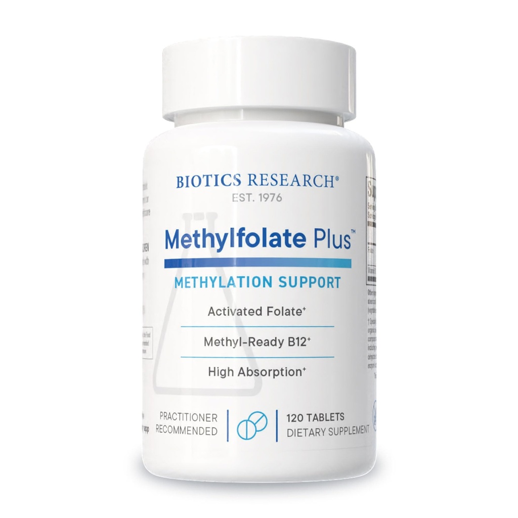 生物学研究 METHYLFOLATE PlusTM Methylfolate, Bioactive Folate + B12, 支持心血管健康,胎儿发育,神经健康,甲基化支持,Homocysteine Levels. 120块