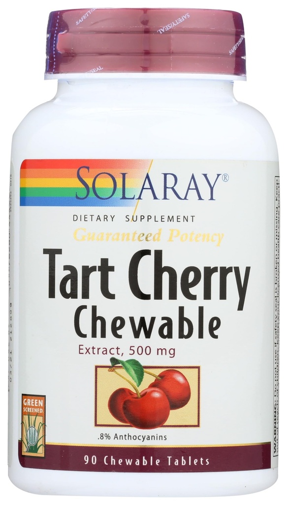 SOLARAY 保证有可能的玉米樱桃水果提取,可嚼,樱桃(Btl-Plastic)500mg → 90ct