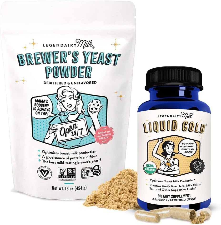 传奇乳液金 + 布鲁尔的酵母,乳品供应增量的母乳喂养补充剂 - 乳品生产乳品支持 - Fenugreek-free, non-GMO,.