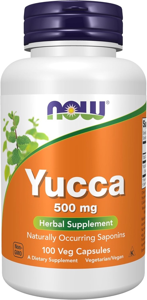 Now Foods Supplies, Yucca (Yucca spp.) 500 mg, 4:1 集中,草药补充, 100 Capsules