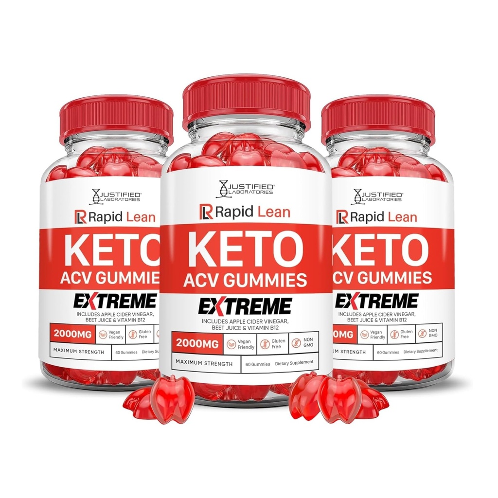 合理实验室(3 Pack Rapid Lean Keto ACV Gummys Extreme 2000MG 快速 Lean Keto Gummys Apple Cider Vinegar 配以石榴蜂蜜汁粉 B12 Vegan Non GMO 180 Gummys 配以 石榴蜂蜜酒配制而成)