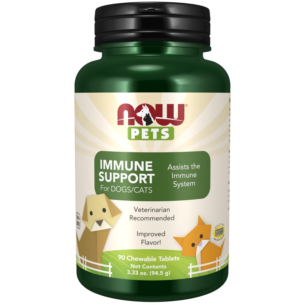 Now Pet Health, Immune Support Supplor,为猫和狗配制,NASC认证,90可嚼片