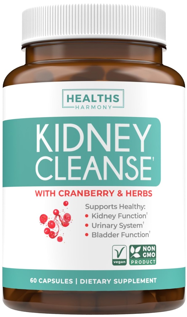 肾脏清洁除毒(非GMO) 支持健康尿道Tract - 强力VitaCran Cranberry 提取和草药 - 健康肾脏支持补编 - 60 蔬菜卡普尔(无药)