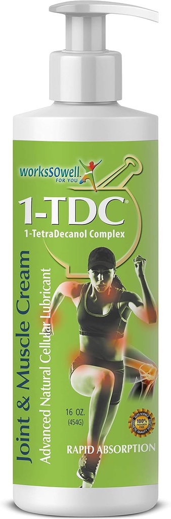 1tdc 联合和肌肉救济 Cream - 使用背部,膝盖,颈部,肩部,Hip - Soothes Stiff 关节,肌肉,和伤害 5-10分钟 - 放松 - 16 oz
