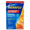 Theraflu Max 烈性日间流感药用乙酰氨基苯和Dexteromethophan HBr,Honey Lemon Flavored - 6 Powder Packets
