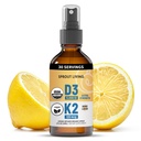 有机维生素D3,5000 IU(Lichen)+ K2,120 mcg(Fermented Chickpea),Immune, 骨骼和心脏健康与钙吸收 | Trace Minerals, Lemon & Citrus, 无糖, Spray(1 FL OZ, 30 services)
