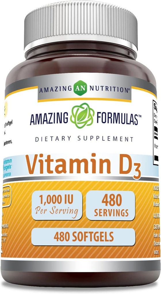 神奇的维生素D31000 IU软胶 Supplements QQ Non-GMO QQ Gluten Free QQ 在美国包装 (Pack QQ 480 Count)