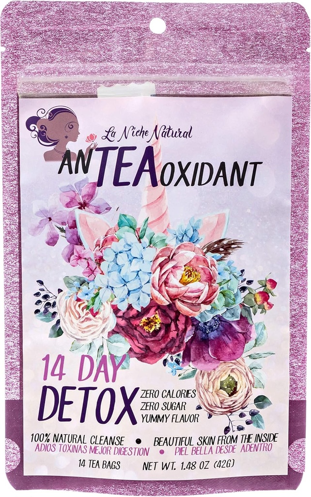 解毒和清洗茶叶 Vegan和Keto Friendly Te Desinwinante Limpieza de Colon en Te Ayuda a Purificar tu Piel Libre de Acne 健康科隆和从内部解毒----14天