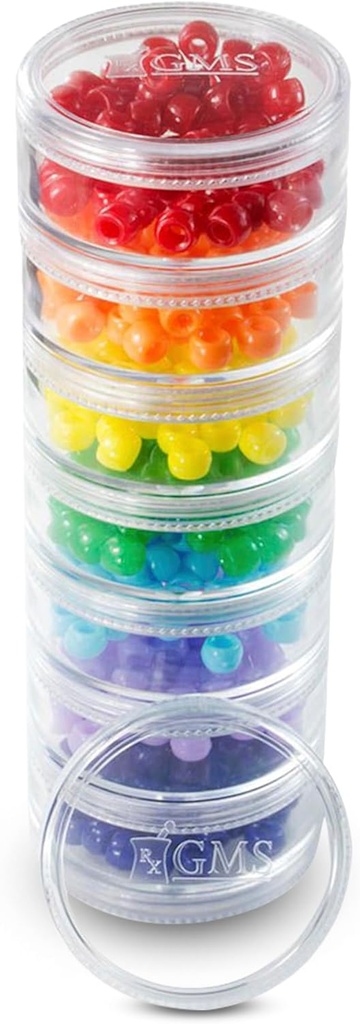7日药丸组织者 - 可堆放药盒 - 适合小片和维生素补充剂 - 保持您的每日和每周药物组织在一个地方 - 大 - 清除