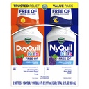 Vicks Kids DayQuil & NyQuil Cold & Cough Relief Liquid Co-Pack, Free Antificial Dyes & Sugar, 多音节缓解咳嗽, 打喷嚏, Runny Nose, Mucus, 和胸腔摄入, 年龄6岁以上, 2x6oz
