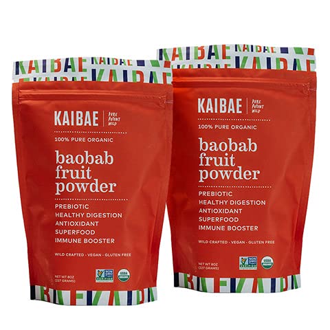 有机Baobab Powder I Prebiot Gut Health, 间歇快餐, 豁免, 水分 维生素C, 多酚, 矿物 → Fiber 补充 → 16 oz.