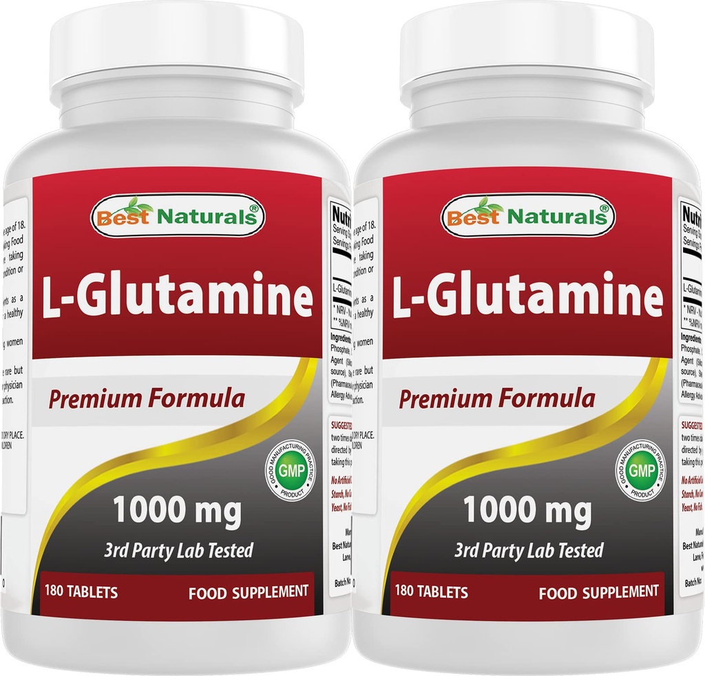 Best Naturals L-Glutamine 1000 mg 180 平板电脑(180个计数(2包))