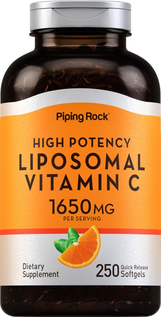 (原始内容存档于2019-09-21) (英语). Piping Rock Liposomal Vitamin C 1650mg → 250 Softgels → highpotency → Non-GMO, Gluten Free