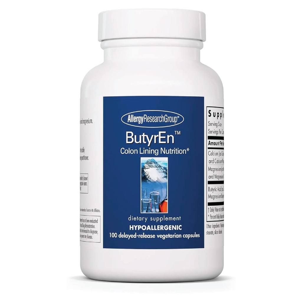 过敏性研究小组 ButyrEn -- -- 用于妇女和男子的丁酸固醇健康补充剂,加三丁酸复合剂、丁酸-100 延时释放的蔬菜