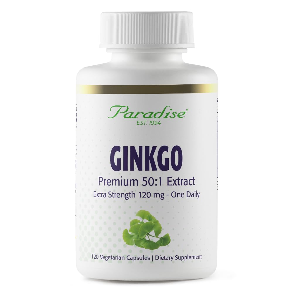 天堂草药 Ginkgo Biloba 提取剂 超级吸附剂 超纯度 Vegan 非转基因生物 Gluten Free, 120种蔬菜 Capsules