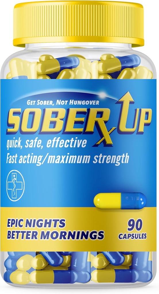 SOBERUP 最大力量补救和快速代理救济 • 政党智能药丸 • 任何时候你喝维生素补充剂w/DHM + Glutathione + Chlorella + L-Theanine(美国)