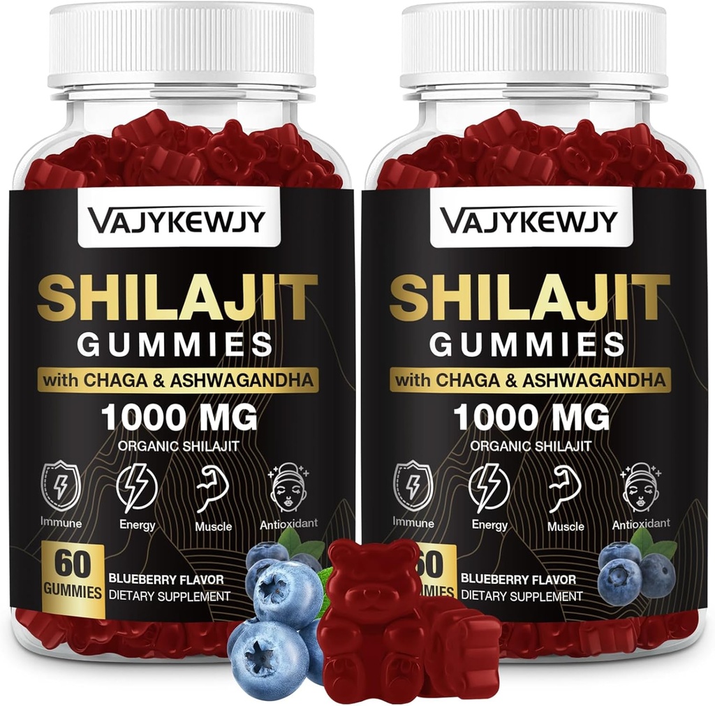 1000 MG Shilajit Gummys,有机Shilajit Gummys 具有85+追踪矿物,富尔维奇酸,Shilajit 供男女使用,Shilajit Resin,Shilajit 喜马拉雅能源,大脑,豁免,120个计数