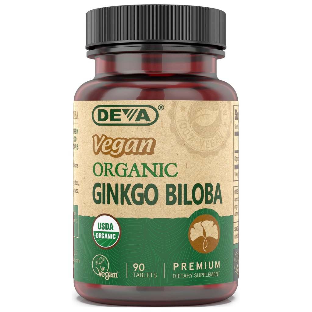 DEVA Vegan Ginkgo Biloba 饮食补充,USDA Official, Vegan Society 认证,易向燕麦片,300 mg.,90 Mg.