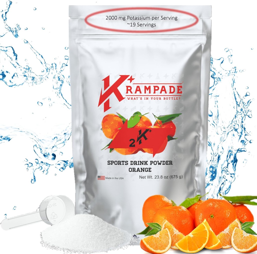 Krampade 电解质钾补充剂 - 2000 mg K+, >2X More Than Coconut Water → Cramp 救济和预防 → 水解粉