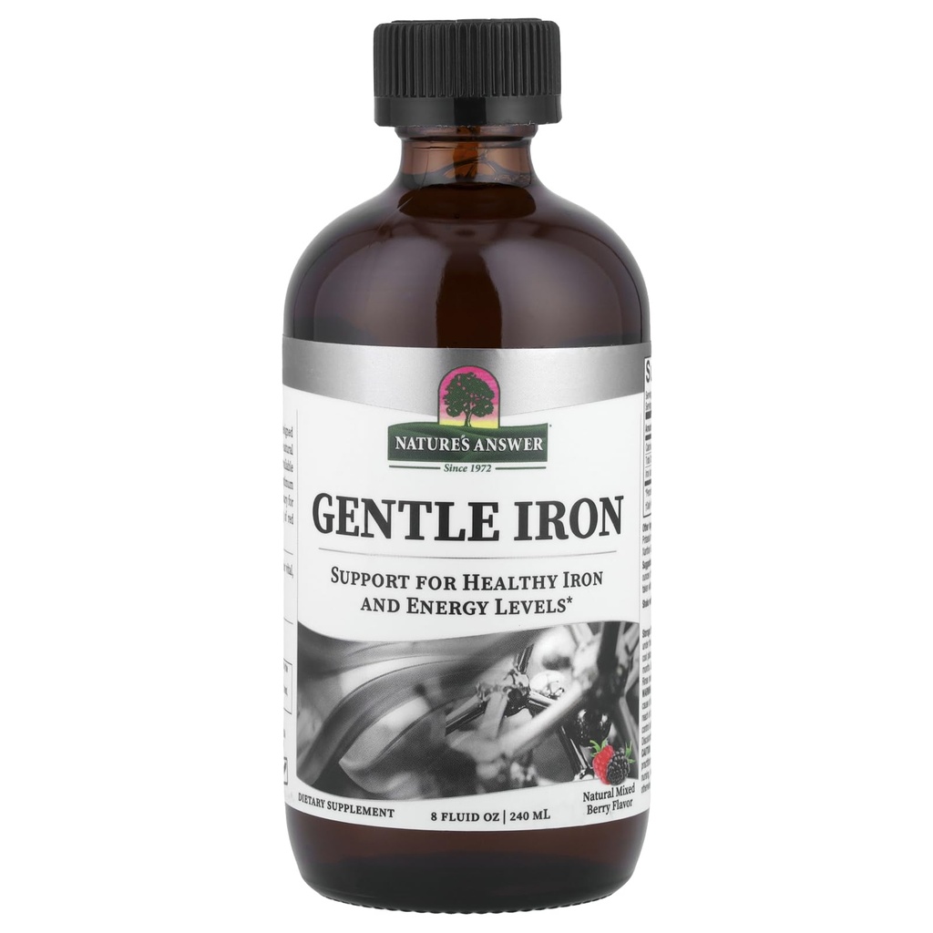 (原始内容存档于2018-05-21). Nature's Answer Gentle Iron 8 Ounce Liquid 支持红血细胞 支持铁水平 + Gluten Free → Non GMO