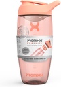 Promix 追逐蛋白质摇摆瓶(24 oz) – 寂静无声的无篮混音器,Leak-Proof Lid,BPA/BPS & Phthate-Free ECOZEN – 蛋白质摇摆,前和后工作滑动的易清摇摆杯
