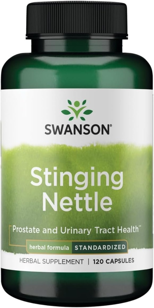 Swanson Stinging Nettles - 草药补充前列腺健康和尿道切除支持 - 支持呼吸卫生和流体平衡的自然公式 - (120卡普勒)