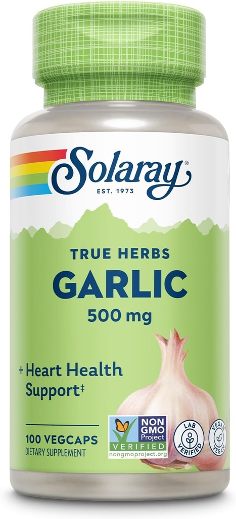 SOLARAY 大蒜包500 mg → 健康免疫,循环和心血管系统支持 → Vegan,非GMO → 100 Veg Caps