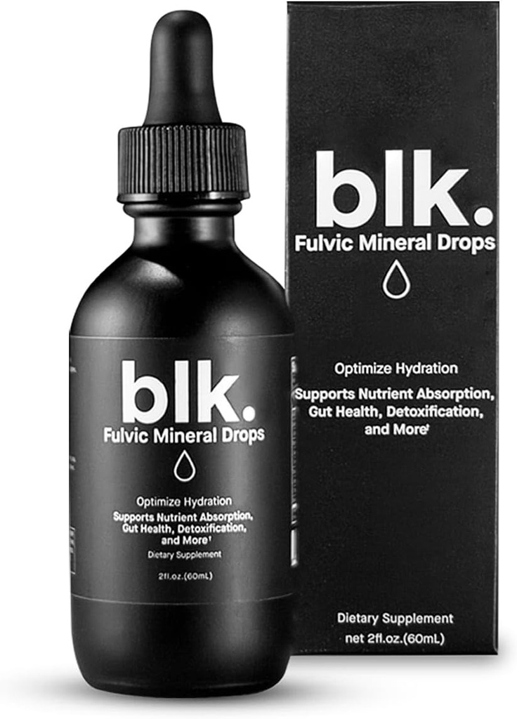 blk. PH 8+天然矿物碱水滴 富尔维奇酸和氨基酸的电解液,零糖,2oz.